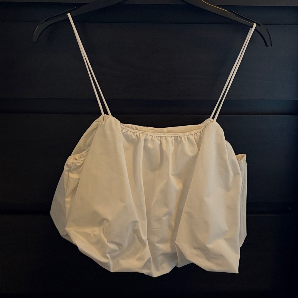 White Balloon Hem Cami Top, is new, not worn